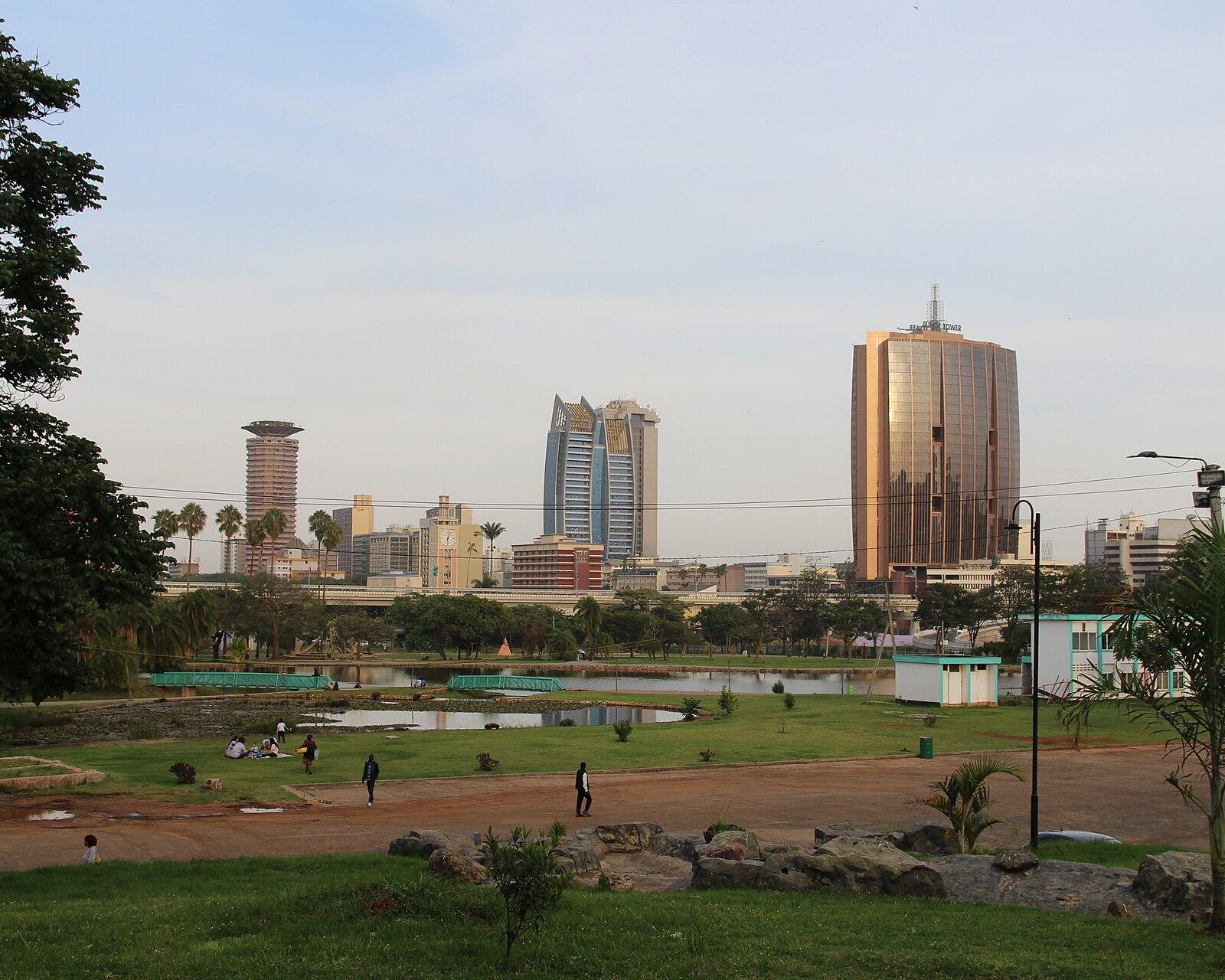 Uhuru Park in Nairobi, Kenya, during sunset