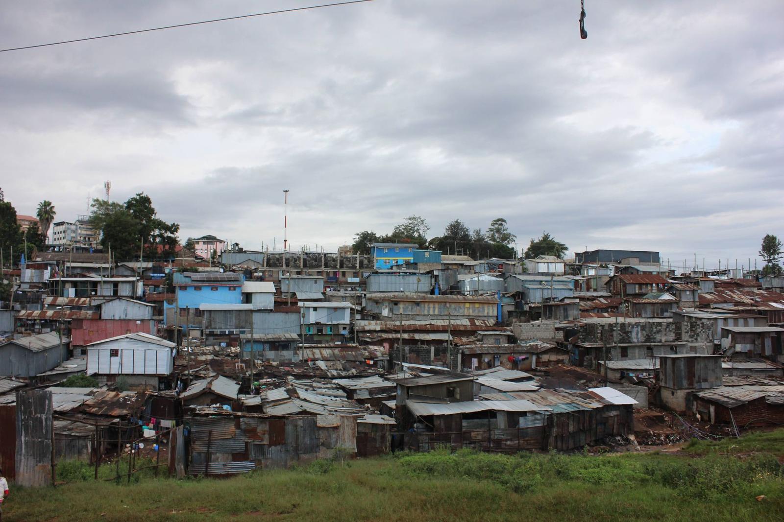 Aerial View of Kibera Slum in Nairobi Kenya